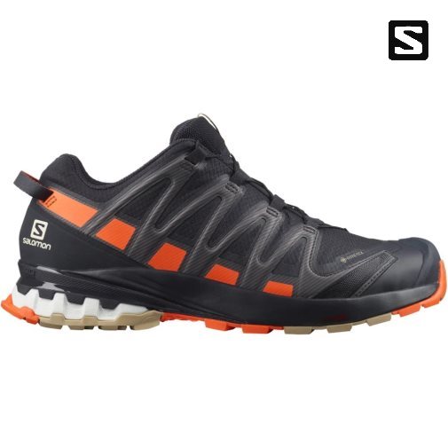 Black / Orange Salomon Xa Pro 3d V8 GTX Men's Trail Running Shoes | IE CW5216